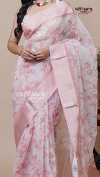 Artful Kora Saree for Family Functions