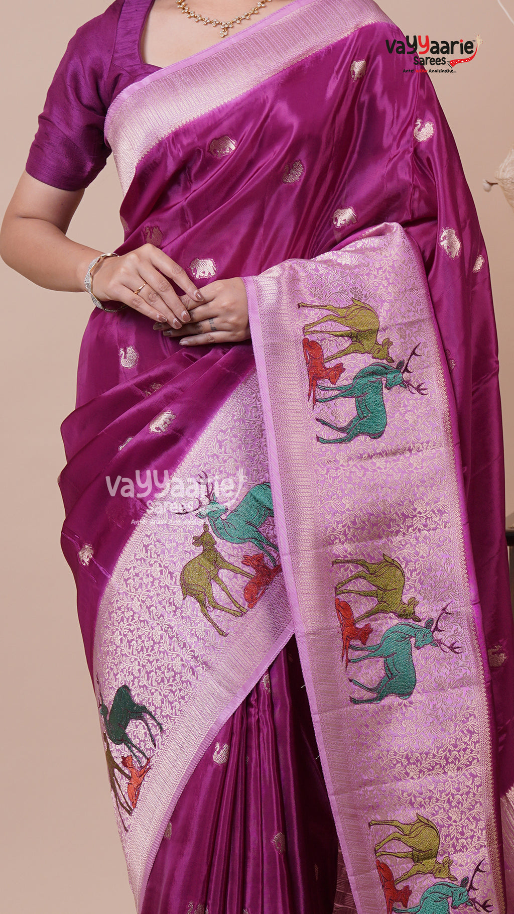 Banaras Mango Silk Saree in Magenta for Party Wear