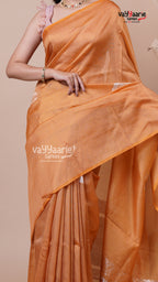 Tissue Saree in Orange for Celebrations