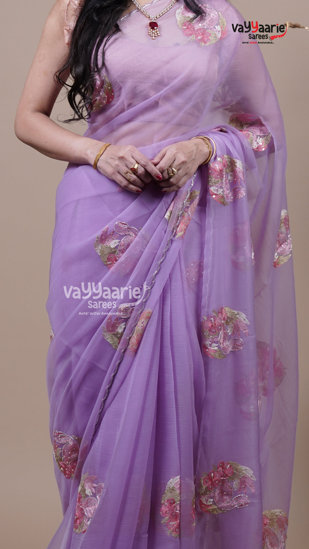 Lavender Crush Fancy Saree for Ethnic Wear