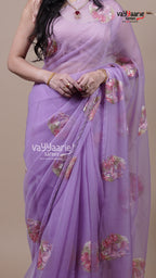 Lavender Crush Fancy Saree for Ethnic Wear