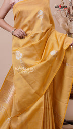 Tissue Saree in Gold for Evening Wear
