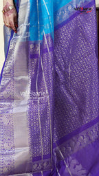 Sky Blue Kuppadam Saree for Elegant Day Wear
