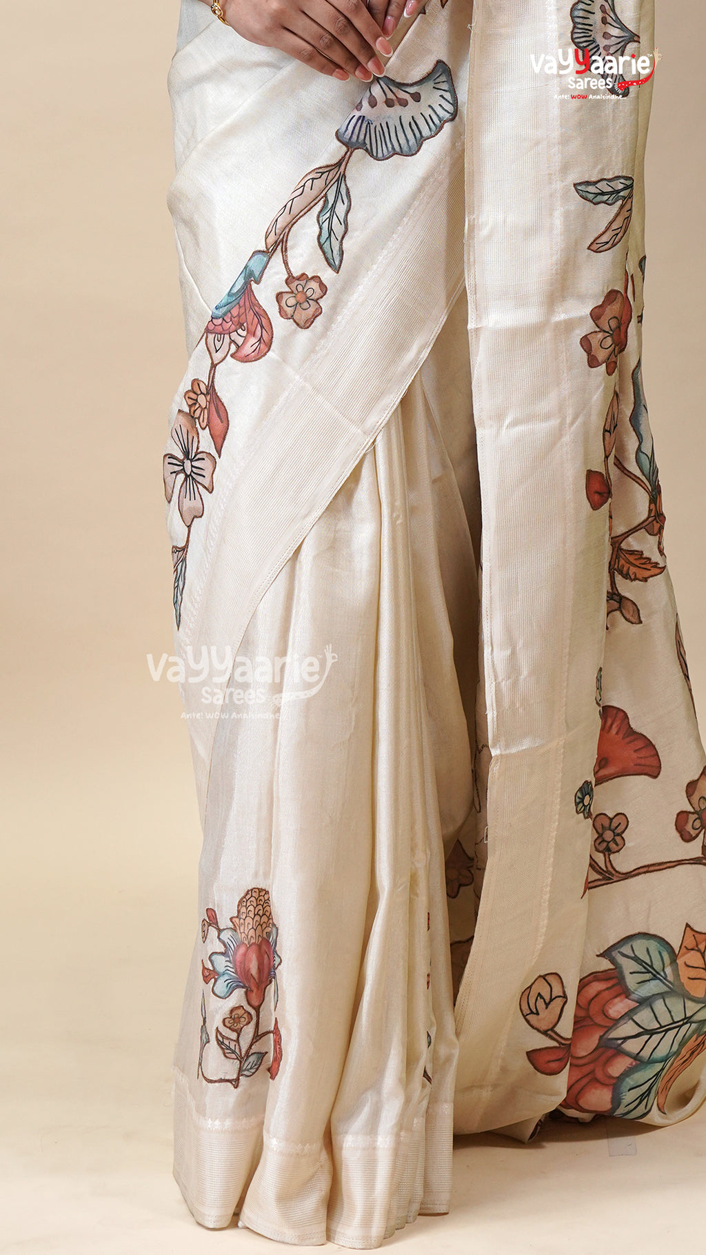 Multicolour Tusser Saree with Unstitched Blouse