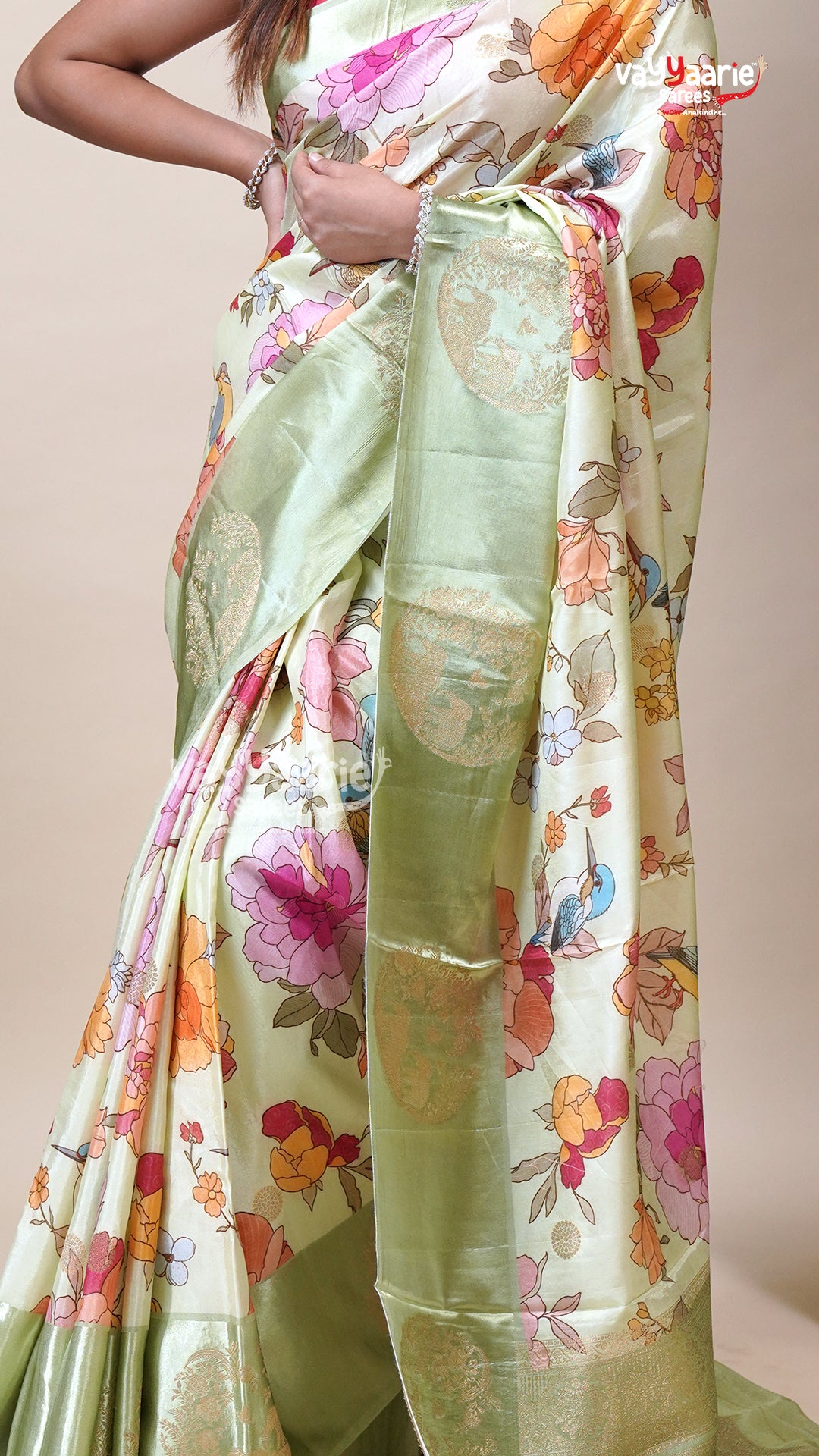 Multicolour Tissu Fancy Saree for Festive Wear