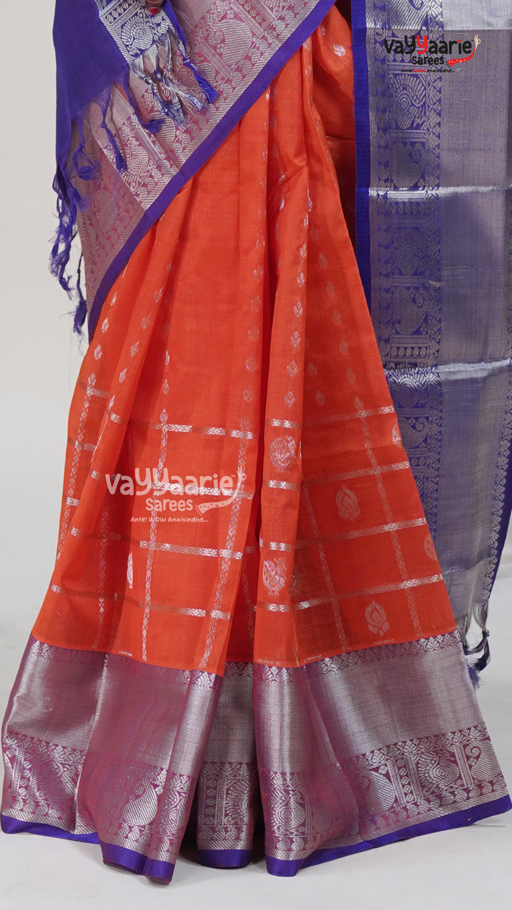 Orange Kuppadam Saree for Bright Festive Wear