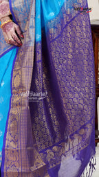 Sky Blue Kuppadam Saree for Soft Elegance