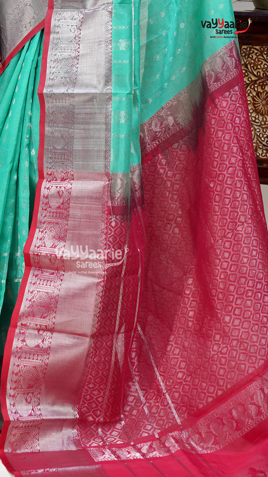 Sea Green Kuppadam Saree for Fresh Festive Looks