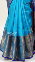 Sky Blue Kuppadam Saree for Day Functions