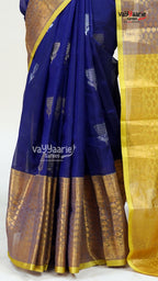 Navy Blue Kuppadam Saree for Occasion Wear