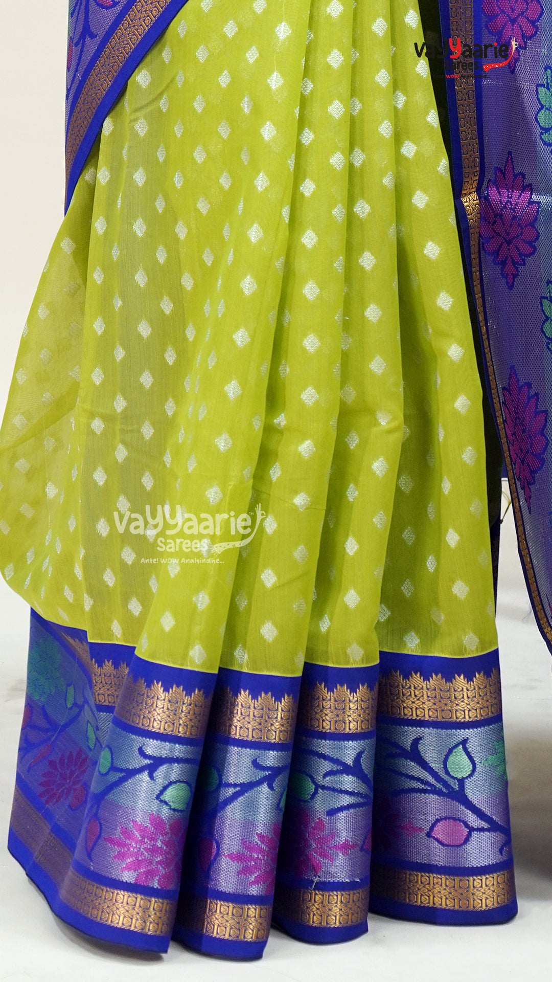 Bright Green Kuppadam Saree for Cultural Looks