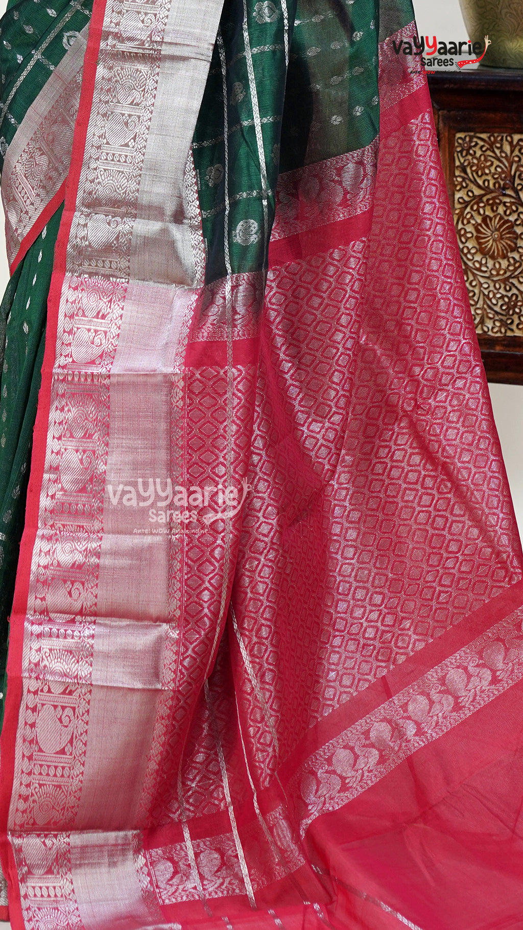 Green Kuppadam Handloom Saree for Festive Looks