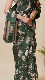 Multicolour Tissu Saree with Unstitched Blouse