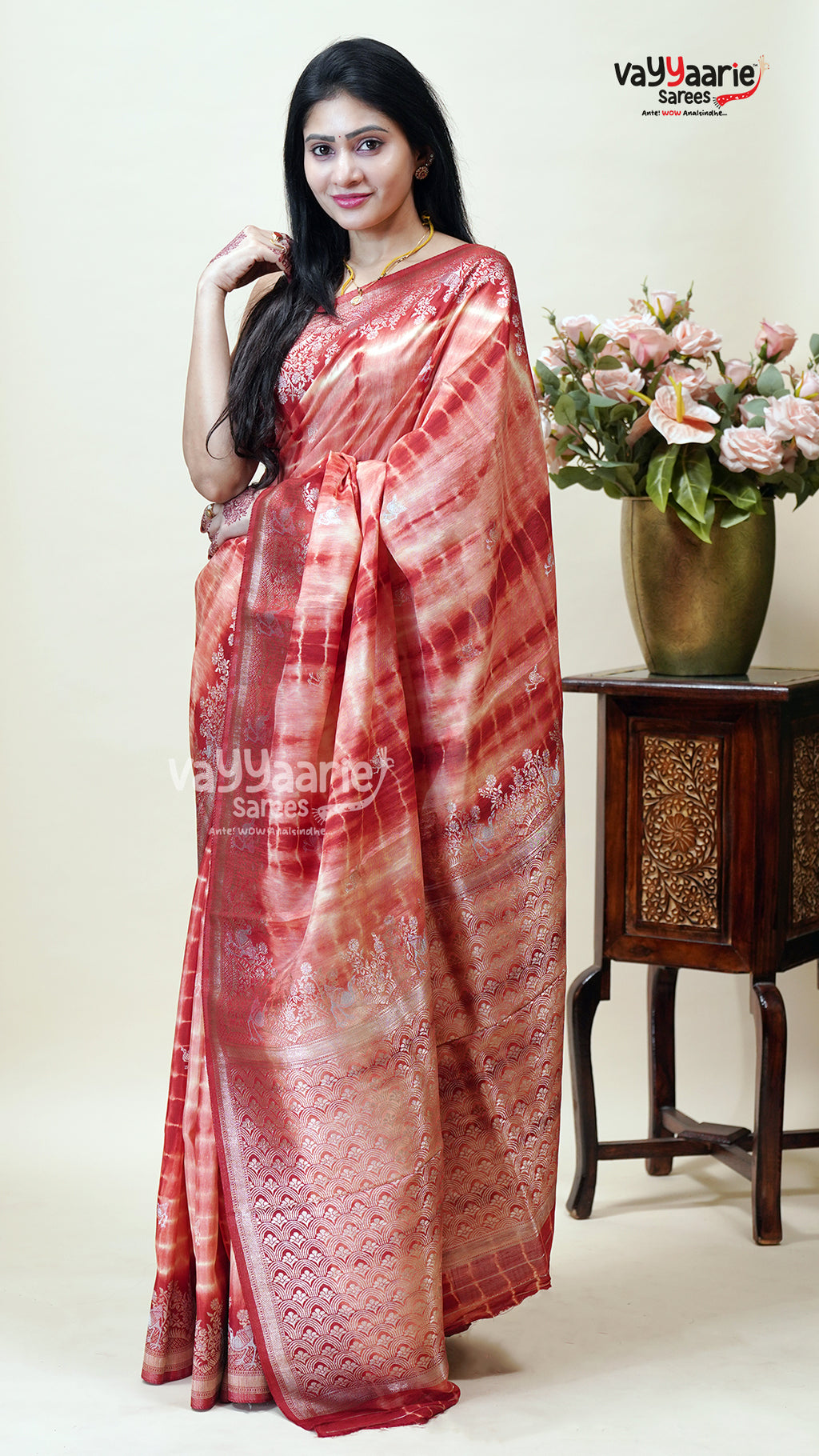 Multicolour Tissue Saree for Celebration Wear