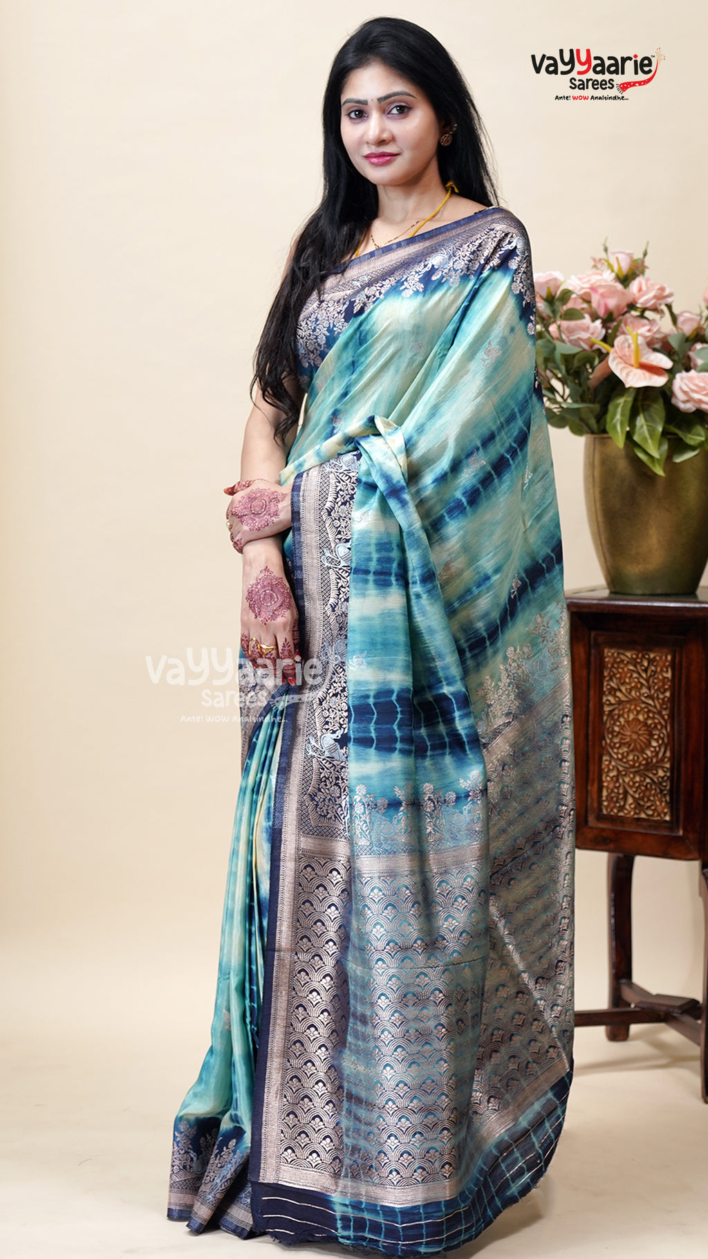 Multicolour Tissue Saree for Elegant Events