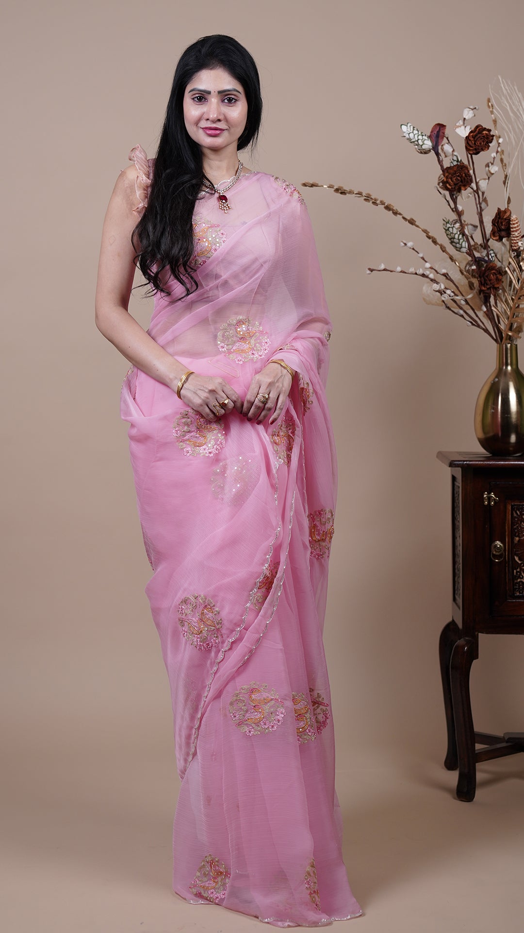 Pink Crush Fancy Saree for Family Functions