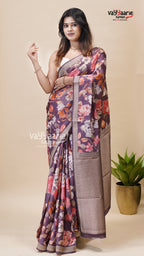 Wine Organza Fancy Saree for All Occasions