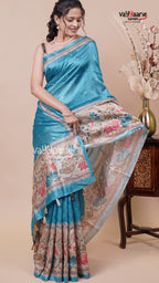 Colourful Tusser Saree for Festive Wear
