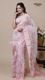 Artful Kora Saree for Family Functions