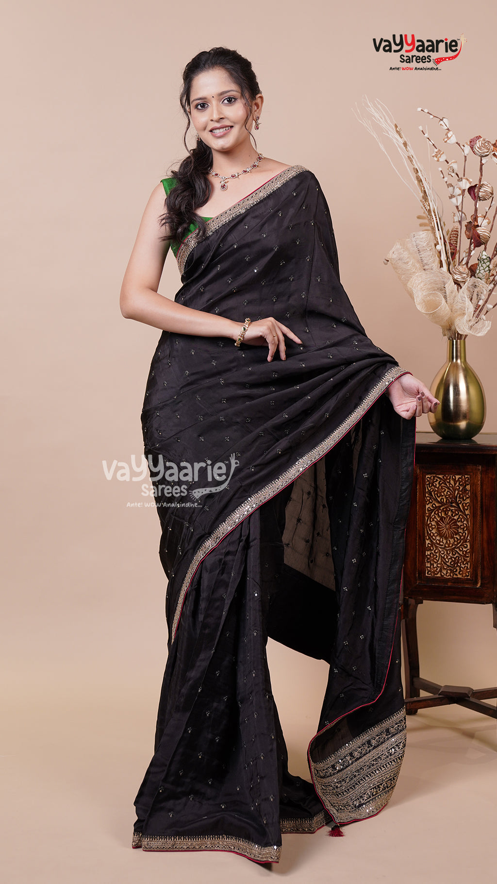 Crepe Saree for Party Wear