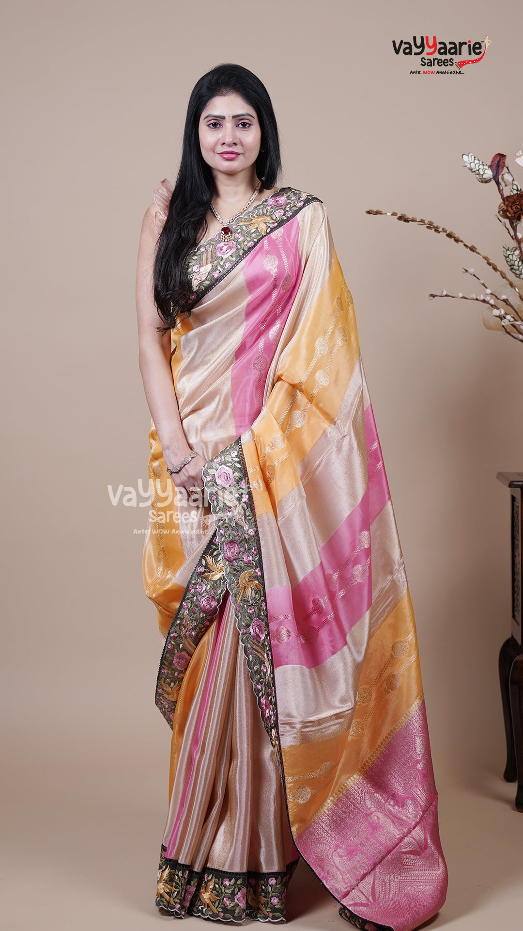 Multi Colour Tissue Fancy Saree for Everyday Elegance