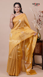 Tissue Saree in Gold for Evening Wear