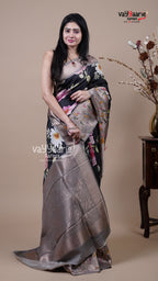 Black Tissue Fancy Saree for Everyday Elegance
