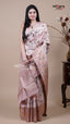 Light Pink Banaras Mango Fancy Saree for Pooja Wear