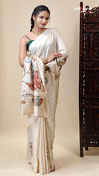 Multicolour Tusser Saree with Unstitched Blouse