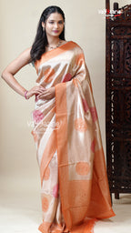 Multicolour Tissu Fancy Saree with Blouse