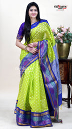 Parrot Green Kuppadam Saree for Festive Wear