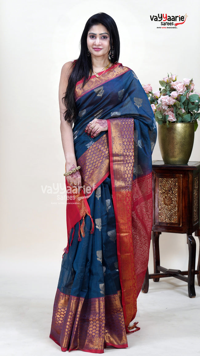 Blue Kuppadam Saree for Classic Ethnic Looks Hover Image