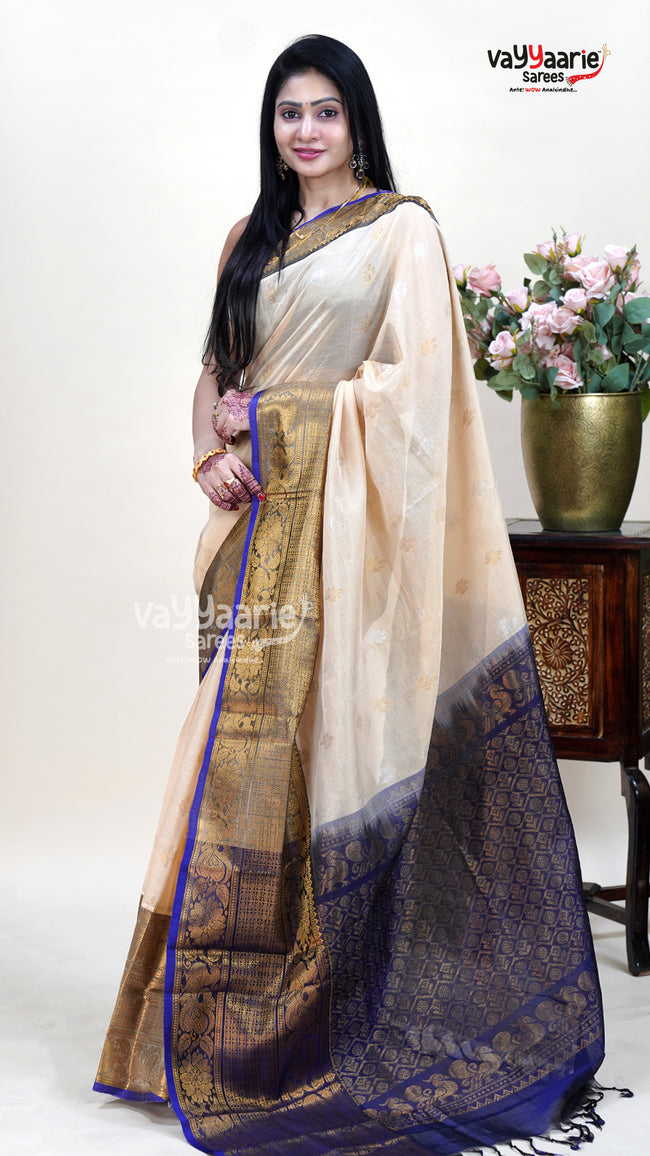 Biscuit Colour Kuppadam Saree for Elegant Style Hover Image