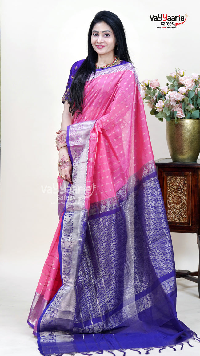 Soft Pink Kuppadam Saree for Everyday Elegance Main Image