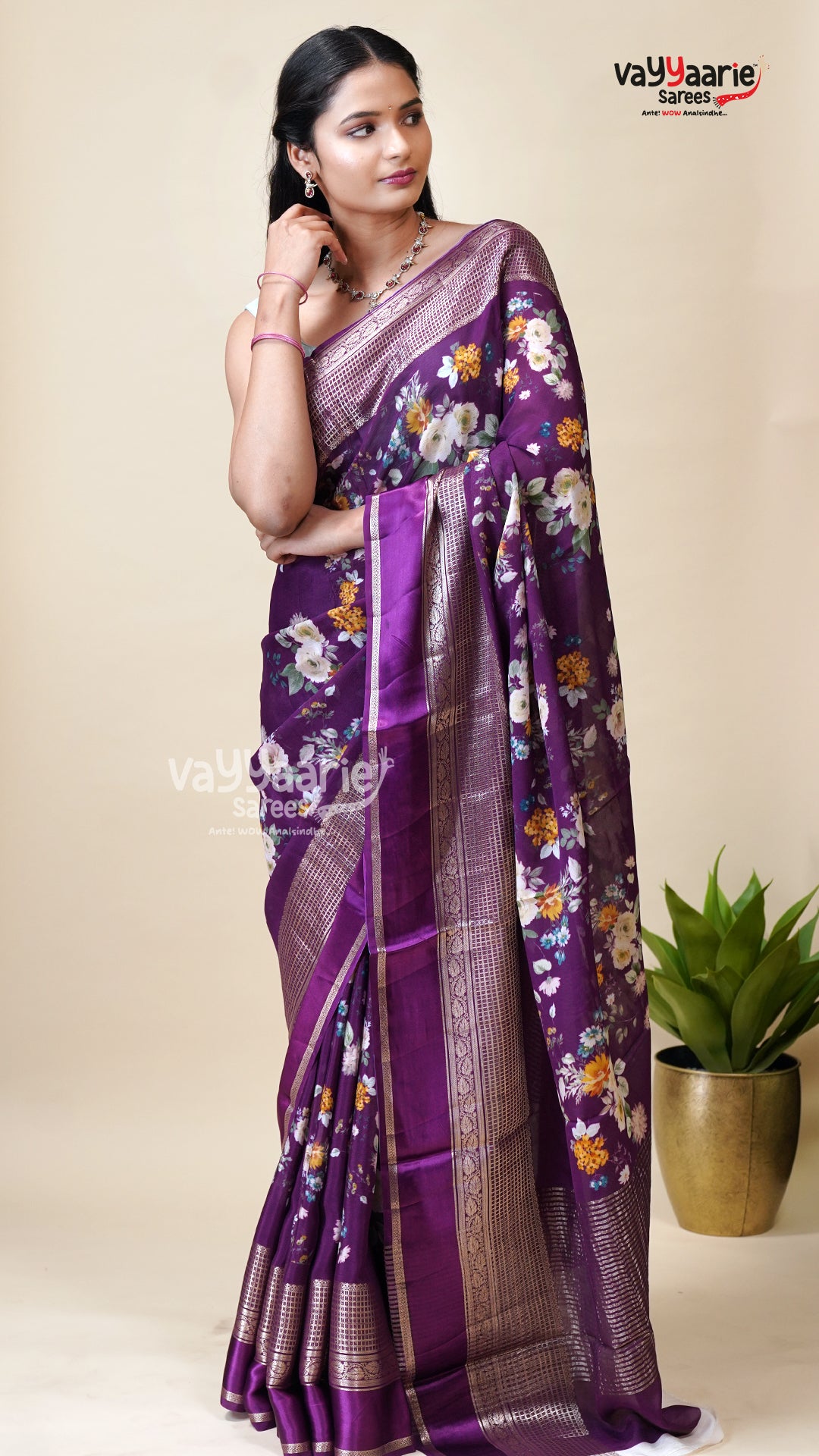 Fancy Tissu Multicolour Saree for Gifting