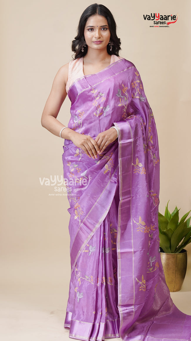 Graceful Multicolour Tissu Saree for Festive Wear Hover Image