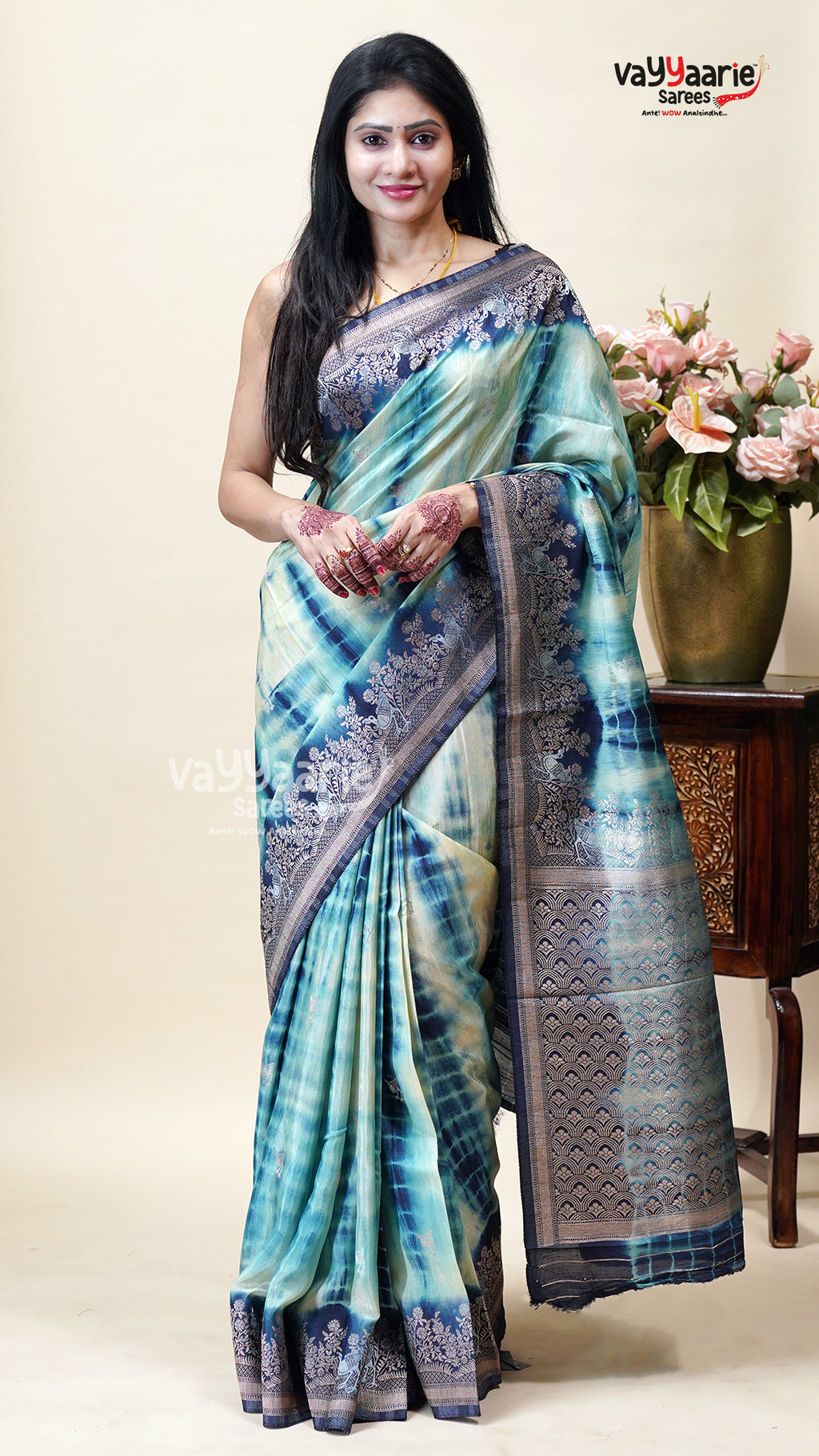 Multicolour Tissue Saree for Elegant Events