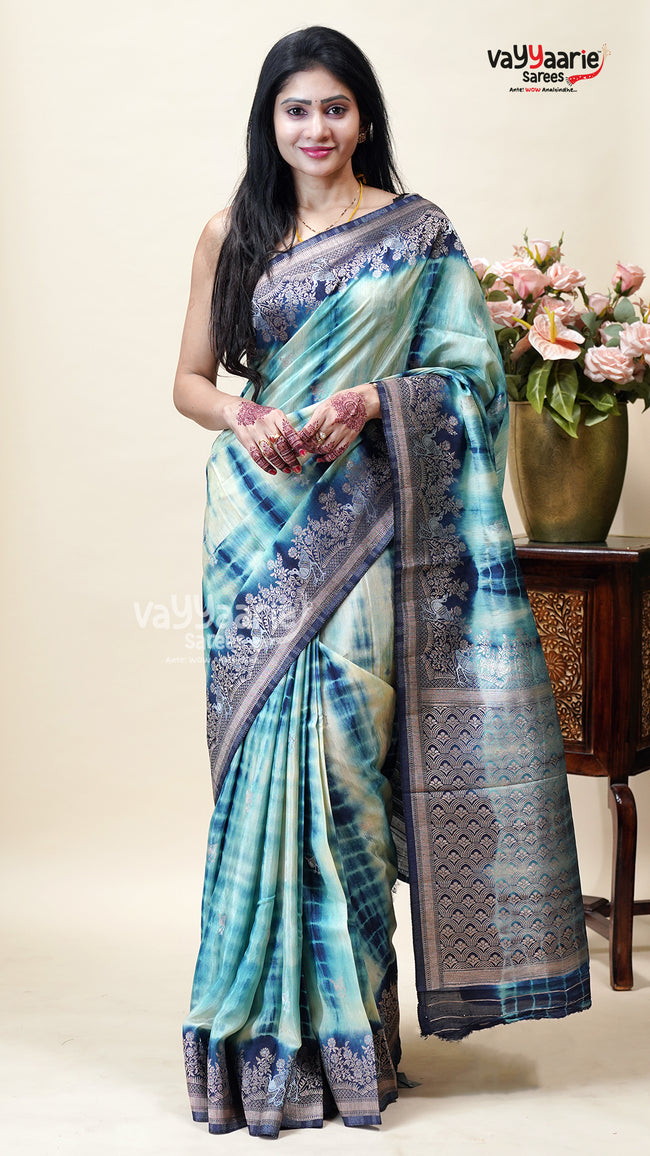 Multicolour Tissue Saree for Elegant Events Hover Image