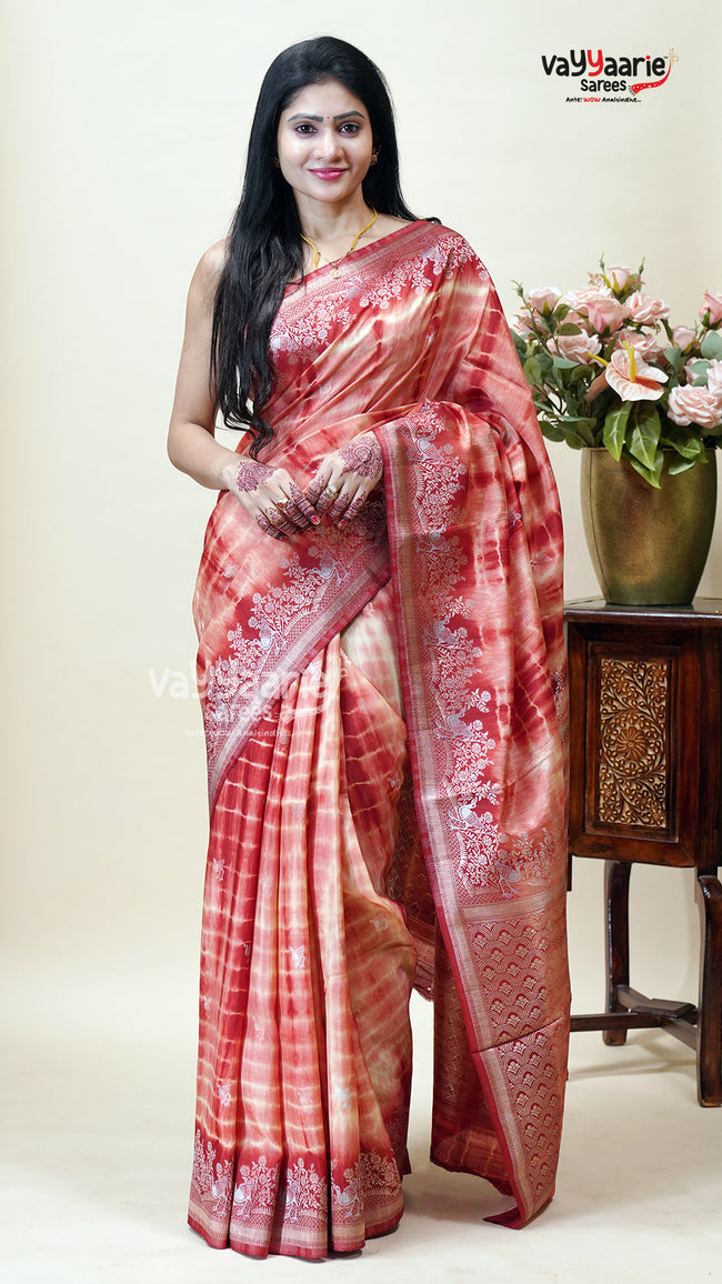 Multicolour Tissue Saree for Celebration Wear Hover Image