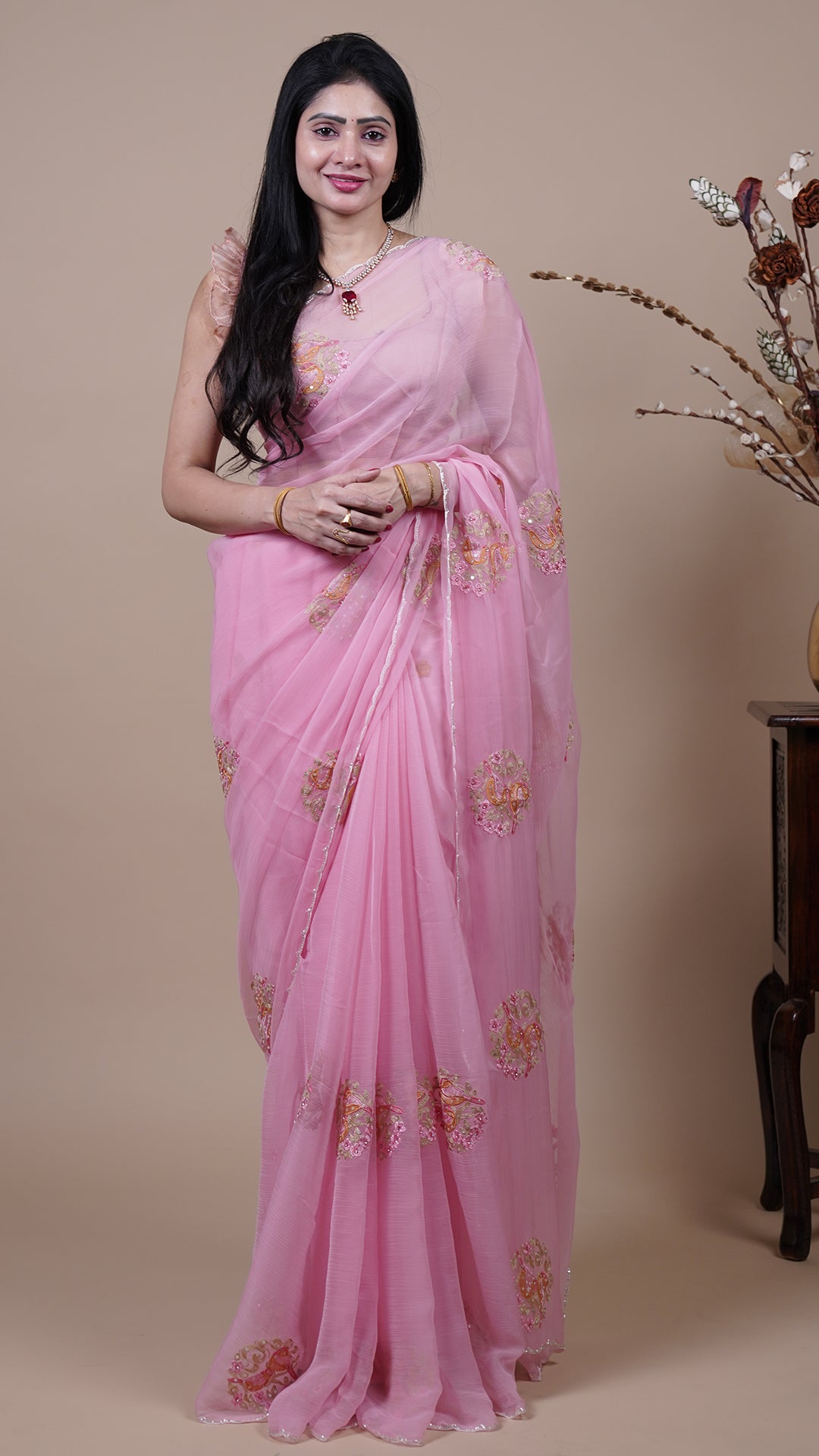 Pink Crush Fancy Saree for Family Functions