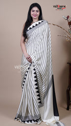 Multi Colour Satin Fancy Saree for Festive Wear