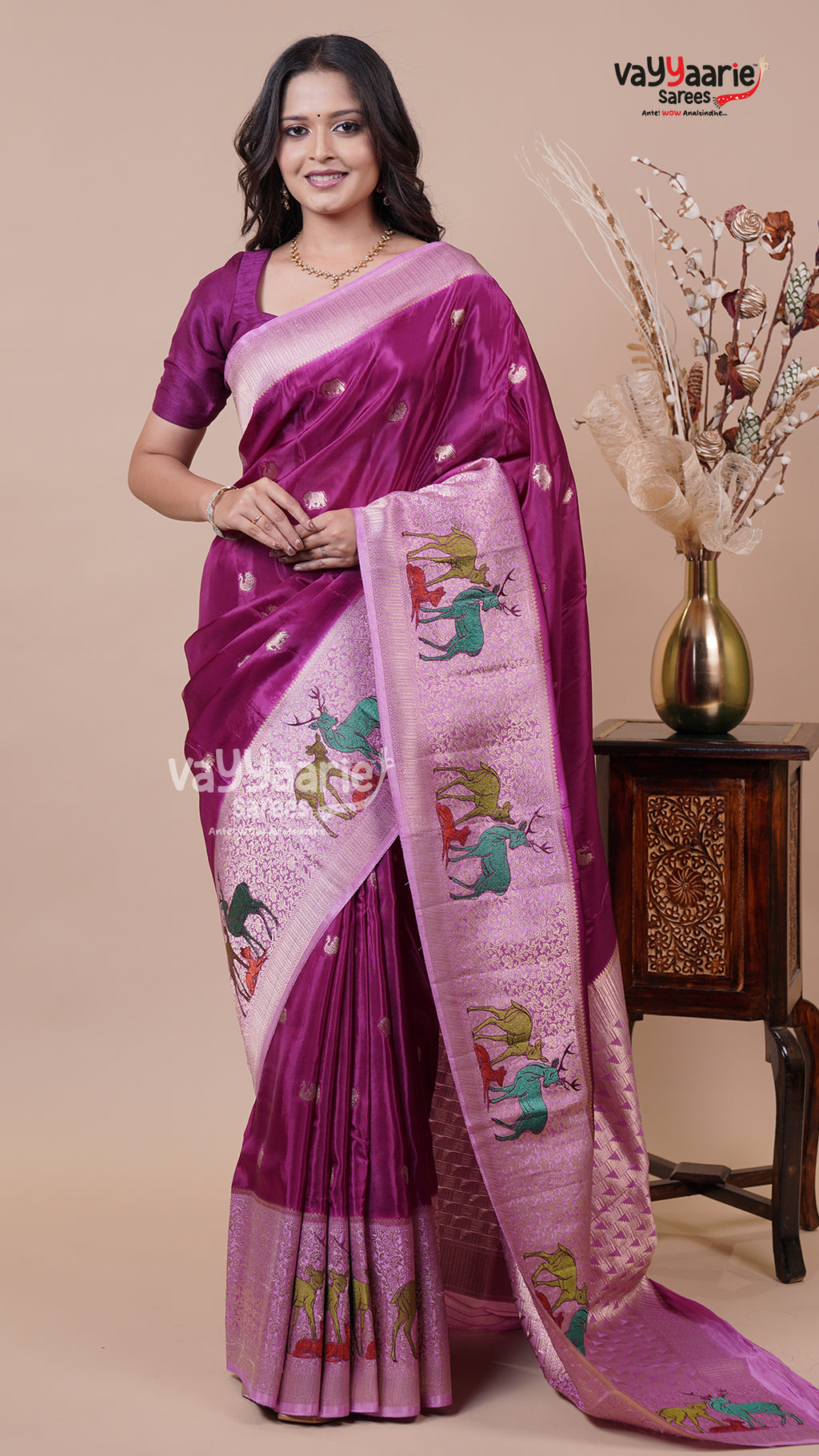 Banaras Mango Silk Saree in Magenta for Party Wear