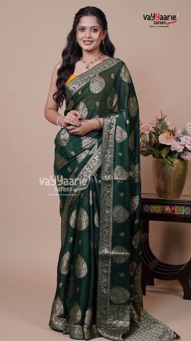Banaras Banaras Mango Fancy Saree for Evening Functions Hover Image