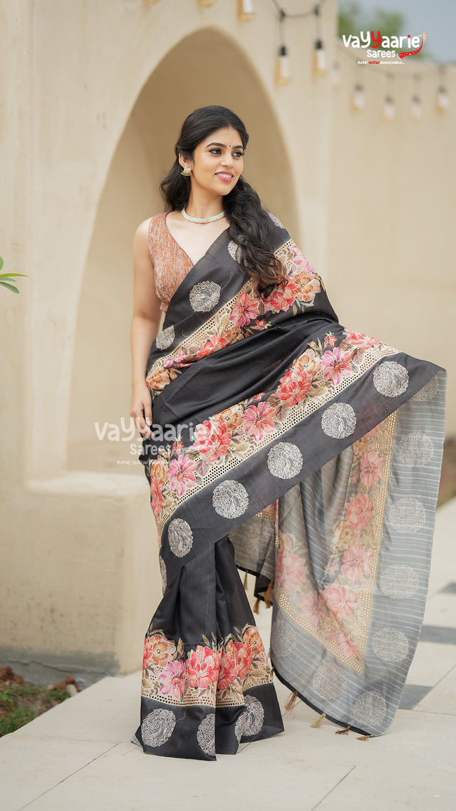 Multicolour Tusser Saree for Elegant Occasions Hover Image