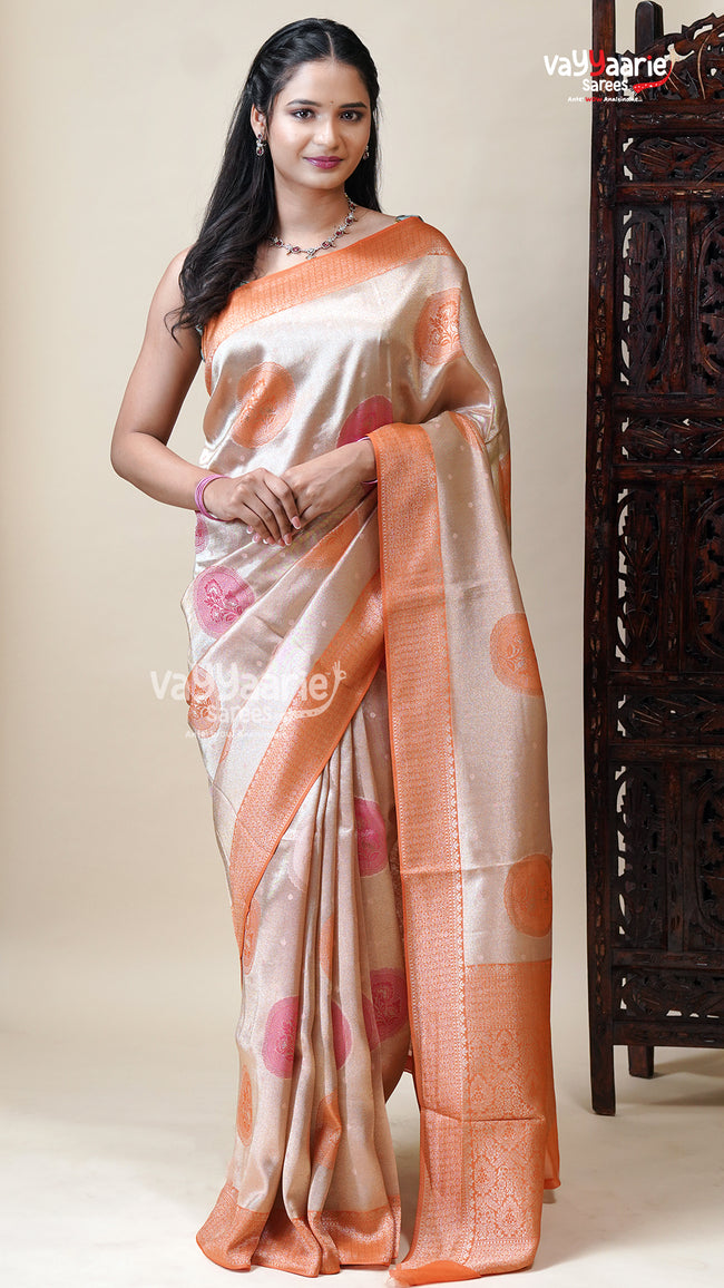 Multicolour Tissu Fancy Saree with Blouse Hover Image