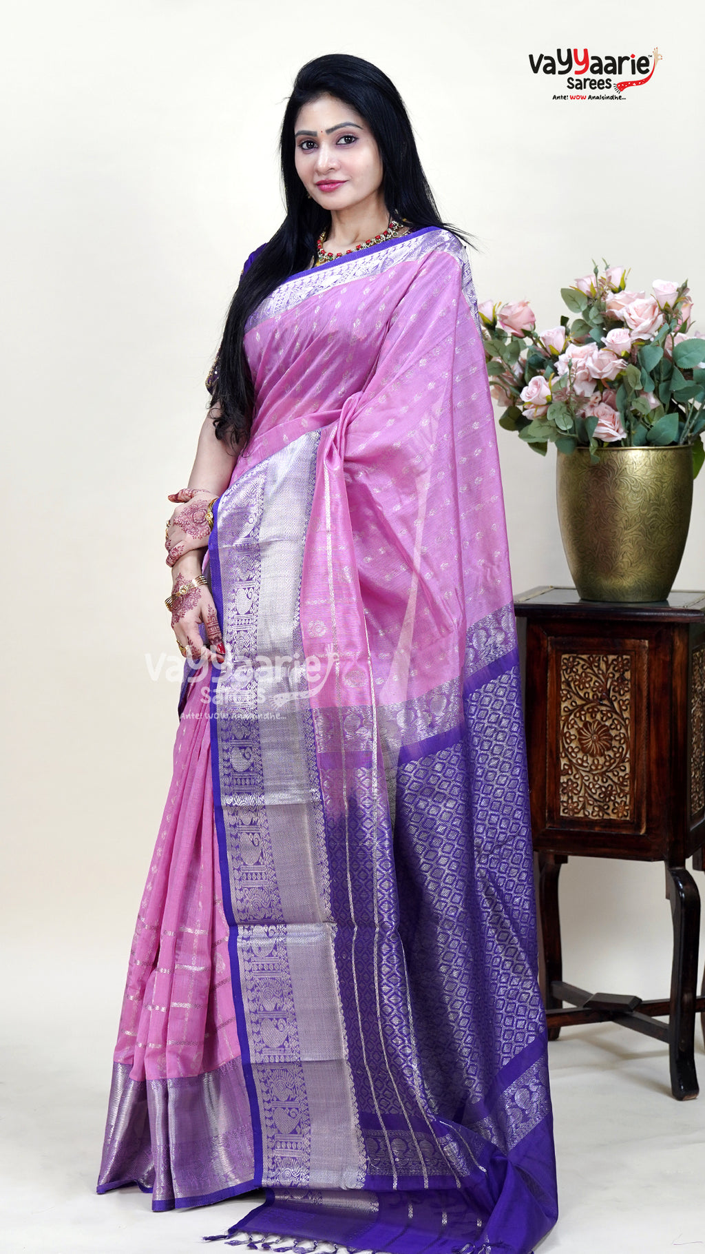 Light Pink Kuppadam Saree for Graceful Wear