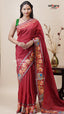 Red Mangalagiri Fancy Saree for Gifting