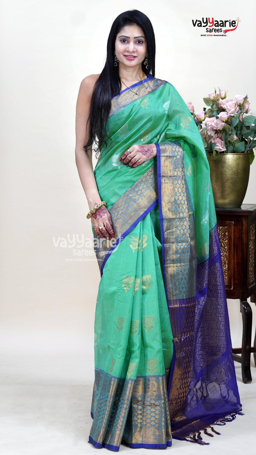 Sea Green Kuppadam Saree for Occasion Styling