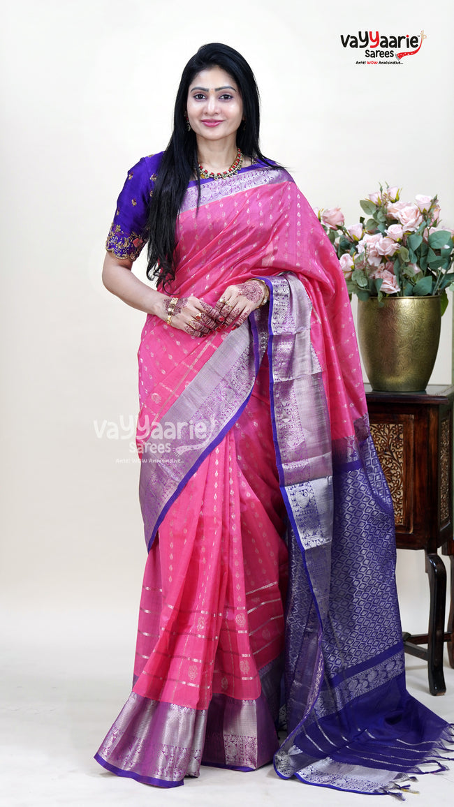 Soft Pink Kuppadam Saree for Everyday Elegance Hover Image