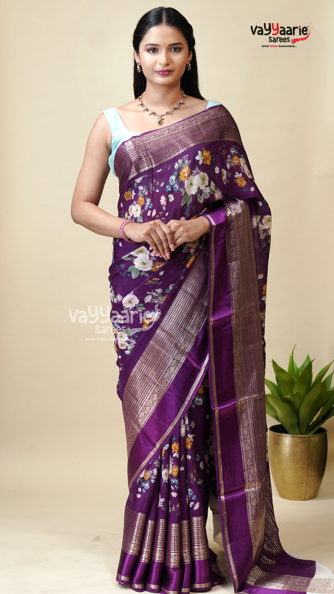 Fancy Tissu Multicolour Saree for Gifting Hover Image